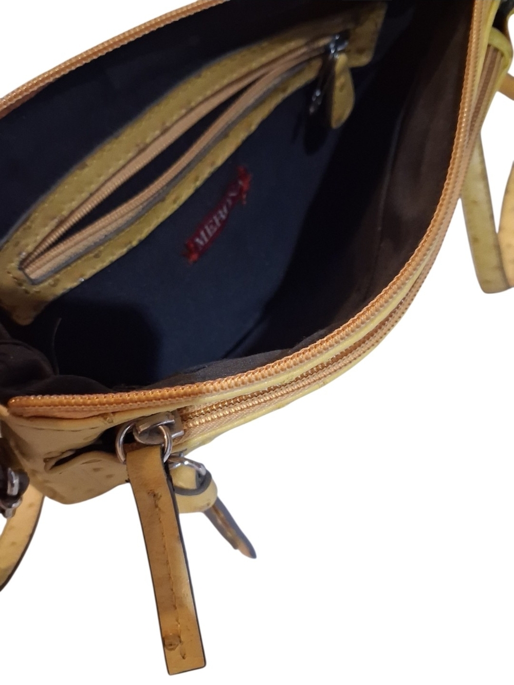 Yellow Ostrich-Texture Crossbody Bag - Women - Picture 3 of 4